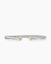 Cable Flex® Bracelet in Sterling Silver with 14K Yellow Gold, 4mm